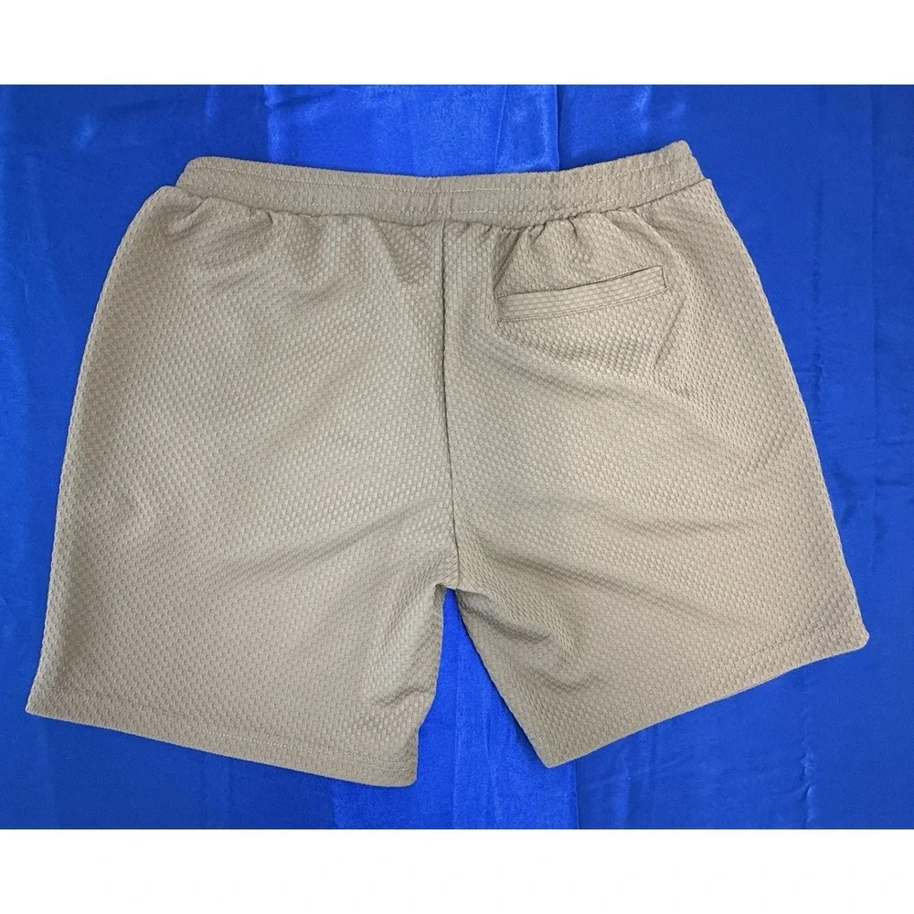 Fleece Factory Men's Medium Brown Shorts Textured Inner Drawstring 7